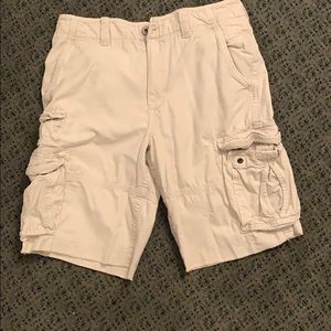 American Eagle White Cargo Shorts: Longer Length
